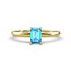 1 - Elodie 7x5 mm Emerald Cut Blue Topaz Solitaire Engagement Ring 