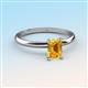 3 - Elodie 7x5 mm Emerald Cut Citrine Solitaire Engagement Ring 