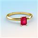 3 - Elodie 7x5 mm Emerald Cut Ruby Solitaire Engagement Ring 