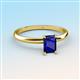 3 - Elodie 7x5 mm Emerald Cut Blue Sapphire Solitaire Engagement Ring 