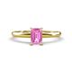 1 - Elodie 7x5 mm Emerald Cut Pink Sapphire Solitaire Engagement Ring 