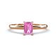 1 - Elodie 7x5 mm Emerald Cut Pink Sapphire Solitaire Engagement Ring 