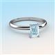 3 - Elodie 7x5 mm Emerald Cut Aquamarine Solitaire Engagement Ring 