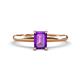 1 - Elodie 7x5 mm Emerald Cut Amethyst Solitaire Engagement Ring 