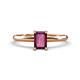 1 - Elodie 7x5 mm Emerald Cut Rhodolite Garnet Solitaire Engagement Ring 