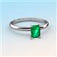 3 - Elodie 7x5 mm Emerald Cut Emerald Solitaire Engagement Ring 