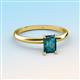 3 - Elodie 7x5 mm Emerald Cut London Blue Topaz Solitaire Engagement Ring 