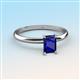 3 - Elodie 7x5 mm Emerald Cut Blue Sapphire Solitaire Engagement Ring 