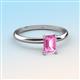 3 - Elodie 7x5 mm Emerald Cut Pink Sapphire Solitaire Engagement Ring 