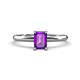 1 - Elodie 7x5 mm Emerald Cut Amethyst Solitaire Engagement Ring 