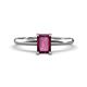 1 - Elodie 7x5 mm Emerald Cut Rhodolite Garnet Solitaire Engagement Ring 