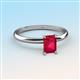 3 - Elodie 7x5 mm Emerald Cut Ruby Solitaire Engagement Ring 