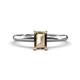 1 - Elodie 7x5 mm Emerald Cut Smoky Quartz Solitaire Engagement Ring 