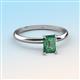 3 - Elodie 7x5 mm Emerald Cut Lab Created Alexandrite Solitaire Engagement Ring 
