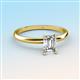 3 - Elodie 7x5 mm Emerald Cut Forever Brilliant Moissanite Solitaire Engagement Ring 