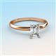 3 - Elodie 7x5 mm Emerald Cut Forever One Moissanite Solitaire Engagement Ring 