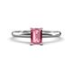 1 - Elodie 7x5 mm Emerald Cut Pink Tourmaline Solitaire Engagement Ring 