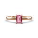 1 - Elodie 7x5 mm Emerald Cut Pink Tourmaline Solitaire Engagement Ring 