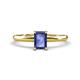 1 - Elodie 7x5 mm Emerald Cut Iolite Solitaire Engagement Ring 