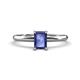 1 - Elodie 7x5 mm Emerald Cut Iolite Solitaire Engagement Ring 