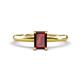 1 - Elodie 7x5 mm Emerald Cut Red Garnet Solitaire Engagement Ring 