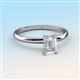 3 - Elodie 7x5 mm Emerald Cut White Sapphire Solitaire Engagement Ring 