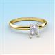 3 - Elodie 7x5 mm Emerald Cut White Sapphire Solitaire Engagement Ring 