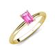 4 - Elodie 7x5 mm Emerald Cut Pink Sapphire Solitaire Engagement Ring 