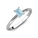 4 - Elodie 7x5 mm Emerald Cut Aquamarine Solitaire Engagement Ring 