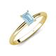 4 - Elodie 7x5 mm Emerald Cut Aquamarine Solitaire Engagement Ring 