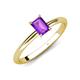 4 - Elodie 7x5 mm Emerald Cut Amethyst Solitaire Engagement Ring 