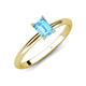 4 - Elodie 7x5 mm Emerald Cut Blue Topaz Solitaire Engagement Ring 