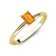 4 - Elodie 7x5 mm Emerald Cut Citrine Solitaire Engagement Ring 
