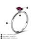 5 - Elodie 7x5 mm Emerald Cut Rhodolite Garnet Solitaire Engagement Ring 