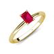 4 - Elodie 7x5 mm Emerald Cut Ruby Solitaire Engagement Ring 