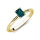 4 - Elodie 7x5 mm Emerald Cut London Blue Topaz Solitaire Engagement Ring 