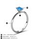 5 - Elodie 7x5 mm Emerald Cut Blue Topaz Solitaire Engagement Ring 