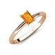 4 - Elodie 7x5 mm Emerald Cut Citrine Solitaire Engagement Ring 