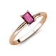 4 - Elodie 7x5 mm Emerald Cut Rhodolite Garnet Solitaire Engagement Ring 