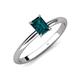 4 - Elodie 7x5 mm Emerald Cut London Blue Topaz Solitaire Engagement Ring 