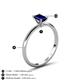 5 - Elodie 7x5 mm Emerald Cut Blue Sapphire Solitaire Engagement Ring 