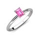 4 - Elodie 7x5 mm Emerald Cut Pink Sapphire Solitaire Engagement Ring 