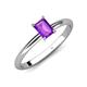 4 - Elodie 7x5 mm Emerald Cut Amethyst Solitaire Engagement Ring 