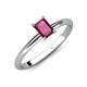 4 - Elodie 7x5 mm Emerald Cut Rhodolite Garnet Solitaire Engagement Ring 