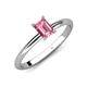 4 - Elodie 7x5 mm Emerald Cut Pink Tourmaline Solitaire Engagement Ring 