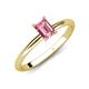 4 - Elodie 7x5 mm Emerald Cut Pink Tourmaline Solitaire Engagement Ring 