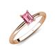 4 - Elodie 7x5 mm Emerald Cut Pink Tourmaline Solitaire Engagement Ring 