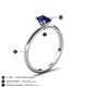 5 - Elodie 7x5 mm Emerald Cut Iolite Solitaire Engagement Ring 