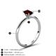 5 - Elodie 7x5 mm Emerald Cut Red Garnet Solitaire Engagement Ring 