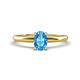 1 - Elodie 7x5 mm Oval Blue Topaz Solitaire Engagement Ring 